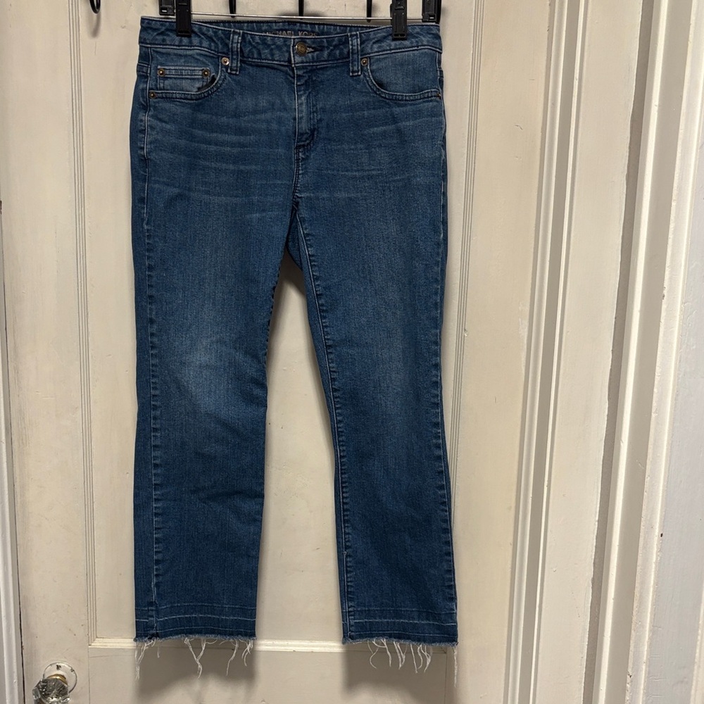 Michael Kors Raw Hem Blue Denim Jeans 4
